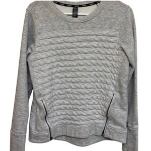 RBX Athletic Fleece Zip Bottom Sweatshirt Gray Medium